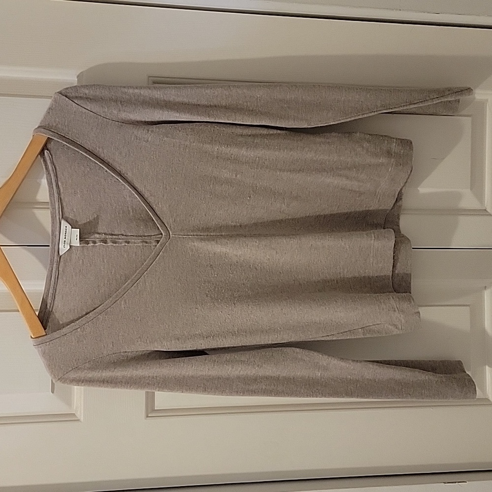 EUC Club Monaco Beige V-neck Lightweight Cotton Sweater Size:M
